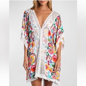 Vibrant Floral Embroidered Kimono